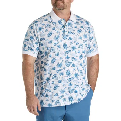 Harbor Bay By Dxl Big & Tall Sea Print Polo Shirt