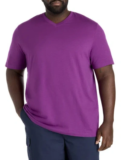 Harbor Bay By Dxl Big & Tall Slub Knit V-neck T-shirt