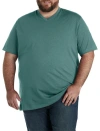 Harbor Bay By Dxl Slub Knit V-neck T-shirt In Blue Spruce