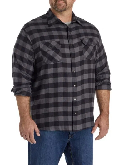 Harbor Bay By Dxl Big & Tall Small Plaid Flannel Sport Shirt In Multi