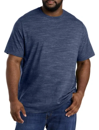 Harbor Bay By Dxl Big & Tall Space-dyed T-shirt In Peacoat Spacedye