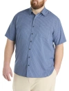 Harbor Bay By Dxl Big & Tall Striped Microfiber Sport Shirt In Blue