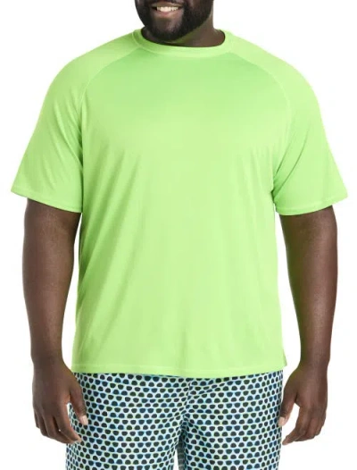 Harbor Bay By Dxl Big & Tall Swim Rash Guard T-shirt In Green Flash