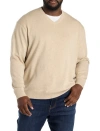Harbor Bay By Dxl Big & Tall V-neck Pullover In Brown