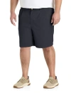 Harbor Bay By Dxl Big & Tall Waist-relaxer Pleated Shorts In Black