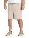 Harbor Bay By Dxl Big & Tall Waist-relaxer Pleated Shorts In Stone