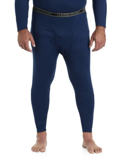 Harbor Bay By Dxl Colder Weather Level 2 Performance Thermal Pants In Blue Marled