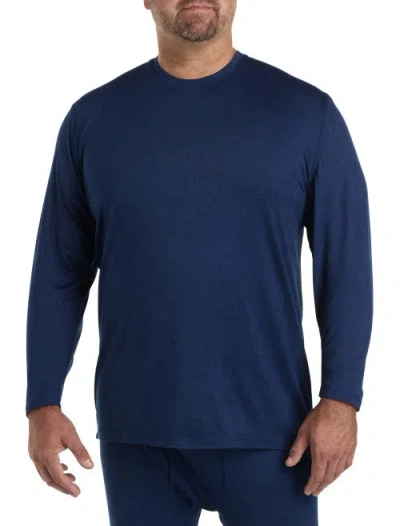 Harbor Bay By Dxl Colder Weather Level 2 Performance Thermal T-shirt In Blue Marled