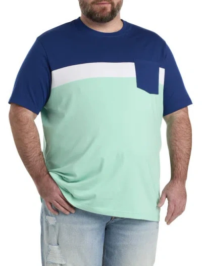 Harbor Bay By Dxl Colorblock Pocket T-shirt In Navy Green