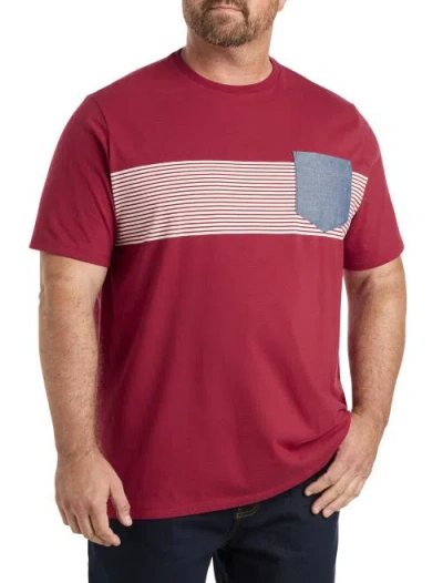Harbor Bay By Dxl Colorblock Pocket T-shirt In Tibetan Red