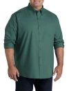 Harbor Bay By Dxl Easy-care Solid Sport Shirt In Trekking Green Hther