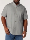Harbor Bay By Dxl Easy-care Solid Sport Shirt In Gray
