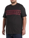 Harbor Bay By Dxl Fair Isle Moisture-wicking T-shirt In Caviar