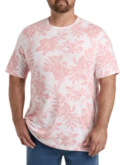 Harbor Bay By Dxl Floral Performance T-shirt In Pink White