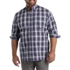 Harbor Bay By Dxl Harbor Bay Easy-care Multi Plaid Sport Shirt In Navy Multi