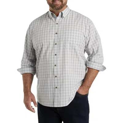 Harbor Bay By Dxl Harbor Bay Easy-care Small Plaid Sport Shirt In Grey Multi