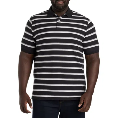 Harbor Bay By Dxl Harbor Bay Medium Striped Polo Shirt In Black Multi
