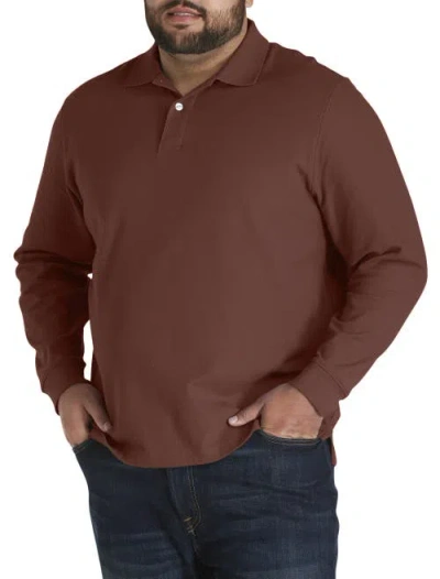 Harbor Bay By Dxl Honeycomb Piqué Polo Shirt In Bitter Chocolate
