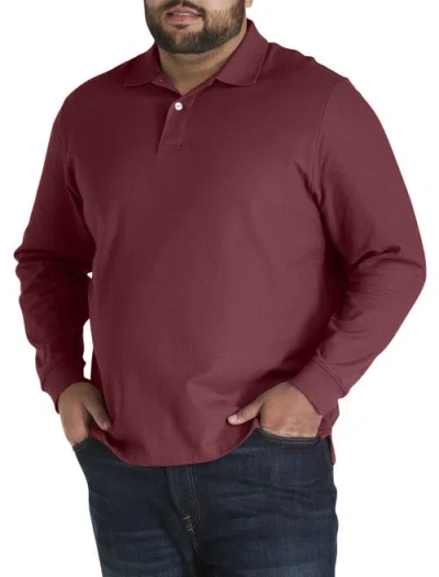 Harbor Bay By Dxl Honeycomb Piqué Polo Shirt In Burgundy