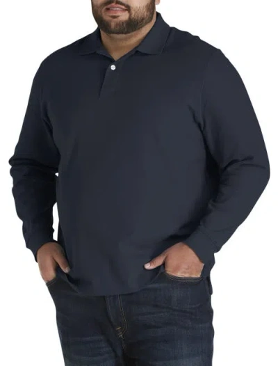 Harbor Bay By Dxl Honeycomb Piqué Polo Shirt In Navy