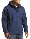 Harbor Bay By Dxl Hooded Bonded Fleece Jacket In Nvy Charcoal