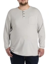 Harbor Bay By Dxl Long-sleeve Jersey Henley Shirt In Harbor Mist