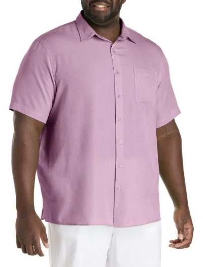 Harbor Bay By Dxl Microfiber Comfort Grid Sport Shirt In Purple