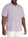 Harbor Bay By Dxl Microfiber Comfort Grid Sport Shirt In Purple
