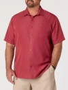 Harbor Bay By Dxl Microfiber Comfort Grid Sport Shirt In Red