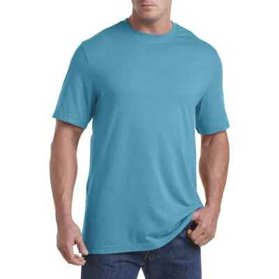 Harbor Bay By Dxl Moisture-wicking Jersey T-shirt In Crystal Teal Hthr