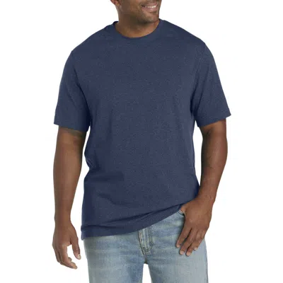 Harbor Bay By Dxl Moisture-wicking Jersey T-shirt In Peacoat Navy Heather