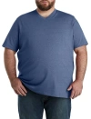 Harbor Bay By Dxl Moisture-wicking Jersey V-neck T-shirt In Bijou Blue Heather