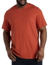Harbor Bay By Dxl Moisture-wicking Jersey V-neck T-shirt In Cinnabar
