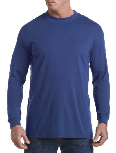 Harbor Bay By Dxl Moisture-wicking Long-sleeve Shirt In Blue Depths
