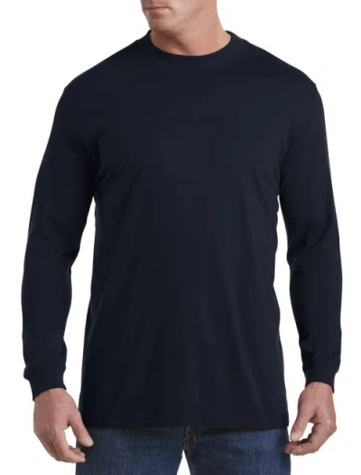 Harbor Bay By Dxl Moisture-wicking Long-sleeve Shirt In Navy