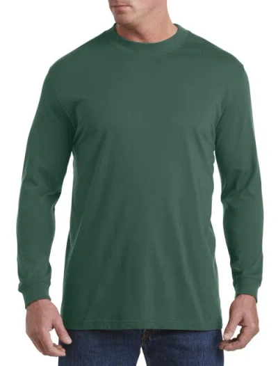 Harbor Bay By Dxl Moisture-wicking Long-sleeve Shirt In Trekking Green