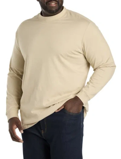 Harbor Bay By Dxl Moisture-wicking Long-sleeve Shirt In White Pepper