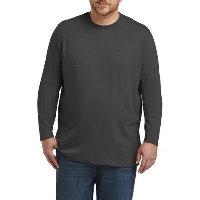 Harbor Bay By Dxl Moisture-wicking Long-sleeve T-shirt In Graniththr