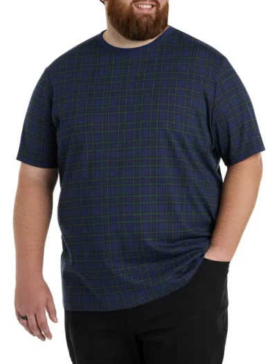 Harbor Bay By Dxl Moisture-wicking Plaid T-shirt In Peacoat Multi