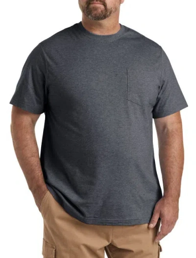 Harbor Bay By Dxl Moisture-wicking Pocket T-shirt In Carbon Heather