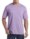 Harbor Bay By Dxl Moisture-wicking Pocket T-shirt In Lavender Hthr