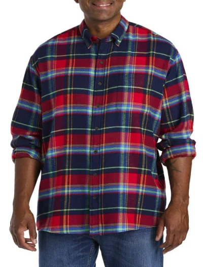 Harbor Bay By Dxl Multi-plaid Flannel Sport Shirt In Bright Multi
