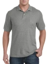 Harbor Bay By Dxl Big & Tall Pocket Piqué Polo Shirt In Smoked Pearl Hthr