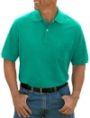 Harbor Bay By Dxl Big & Tall Pocket Piqué Polo Shirt In Winter Green Heather