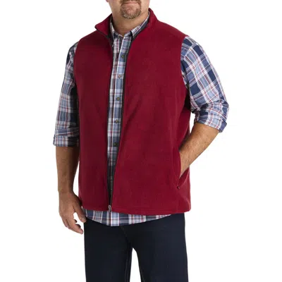 Harbor Bay By Dxl Polar Fleece Vest In Red
