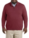 Harbor Bay By Dxl Quarter-zip Pullover Sweater In Tibetan Red