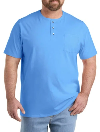 Harbor Bay By Dxl Slub Henley Shirt In Blue
