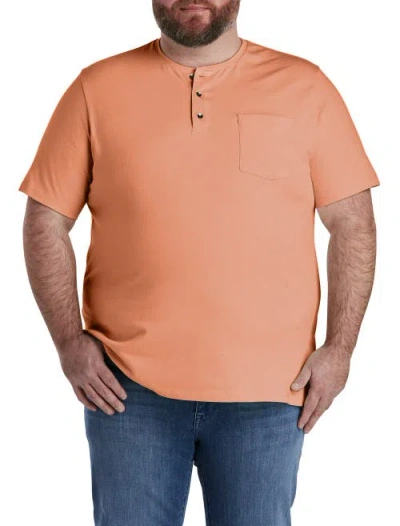 Harbor Bay By Dxl Slub Henley Shirt In Brown