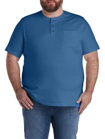 Harbor Bay By Dxl Slub Henley Shirt In Gray