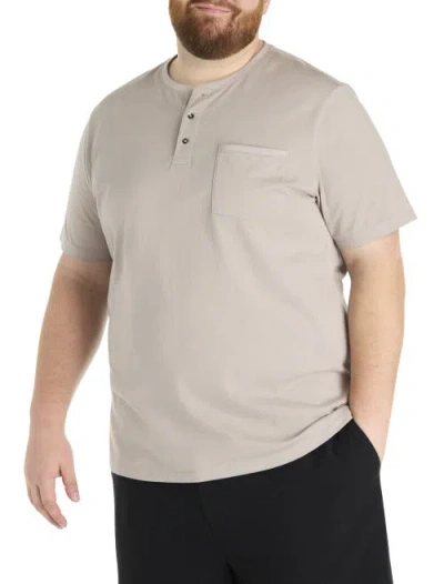 Harbor Bay By Dxl Slub Henley Shirt In Gray